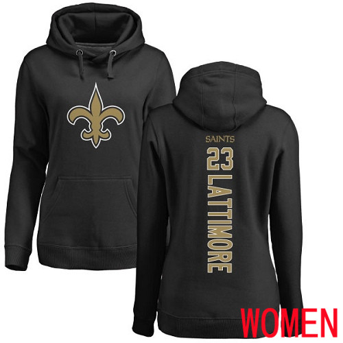 New Orleans Saints Black Women Marshon Lattimore Backer NFL Football 23 Pullover Hoodie Sweatshirts